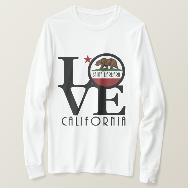 LIEBE Santa Barbara Kalifornien T-Shirt (Design vorne)