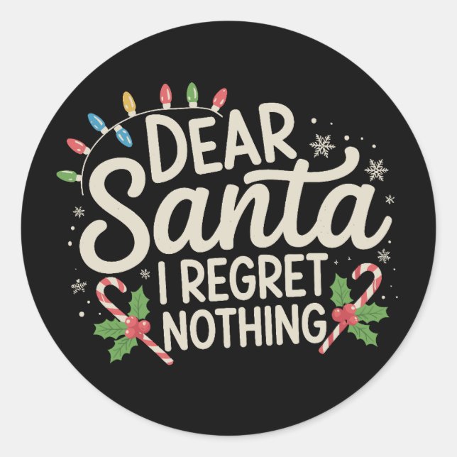 Liebe Santa I Bedret Nichts WeihnachtsfamilienMatc Runder Aufkleber (Vorderseite)