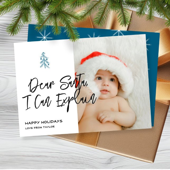 Liebe Santa I kann Weihnachten Personalisiert erkl (Dear Santa I Can Explain Christmas Personalized Holiday Card by Ricaso. Available in other colors
)