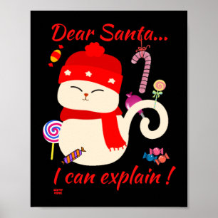 LIEBE SANTA.. Ich KANN ERKLÄREN ! lustige Weihnach Poster