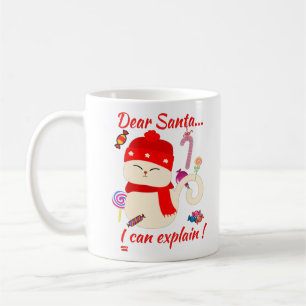 LIEBE SANTA.. ICH KANN ERKLÄREN ! Weihnachtskatze Kaffeetasse