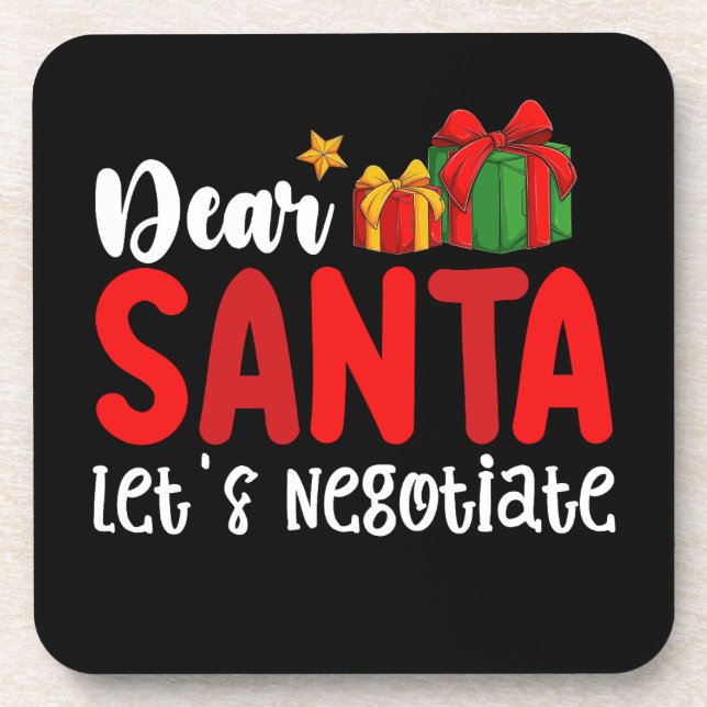 Liebe Santa Let's verhandeln Familie Weihnachten U Getränkeuntersetzer (Vorderseite)