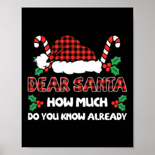Liebe Santa, wie viel wissen Sie schon Weihnachten Poster