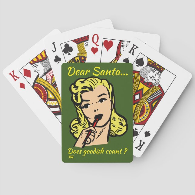 LIEBE SANTA.. ZÄHLT GOODISH ? lustige Weihnachten Spielkarten (Rückseite)