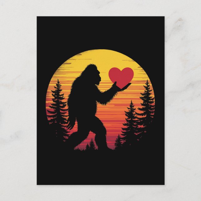 Liebe Sasquatch Sunset Feiertagspostkarte (Vorderseite)