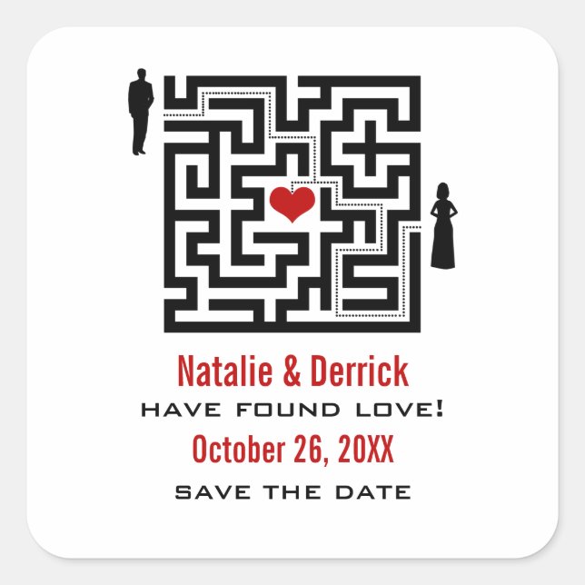 Liebe Save the Date Aufkleber (Vorderseite)