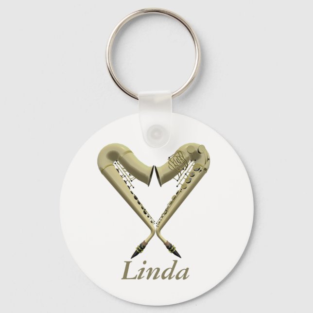 Liebe Sax Keyring Schlüsselanhänger (Vorderseite)