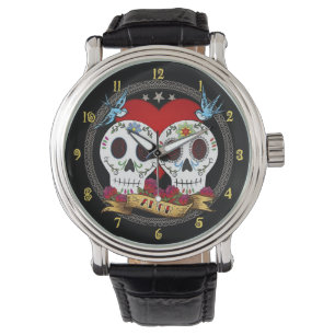 Liebe-Schädel-Uhr Armbanduhr