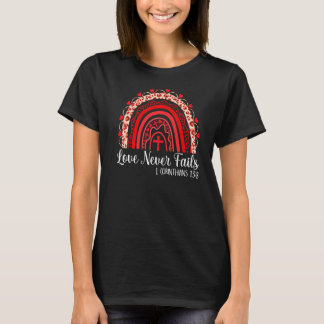Liebe scheitert nie Regenbogen Leopard Christian V T-Shirt