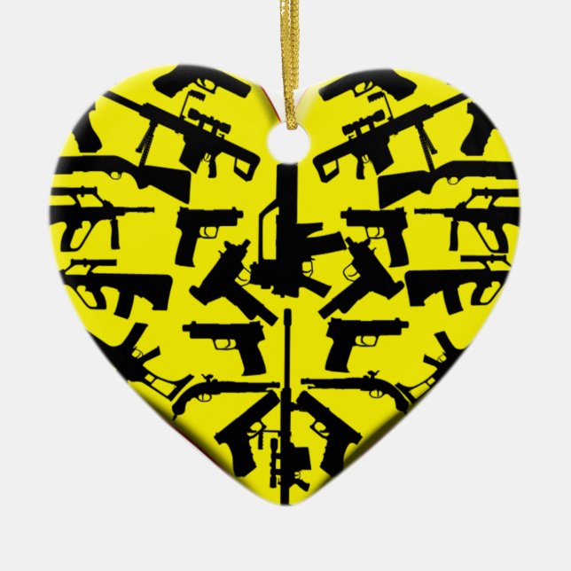 LIEBE SCHIESST WEIHNACHTSverzierung Keramikornament (Vorne)