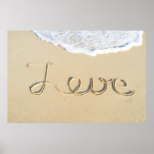 Liebe Schild auf dem Strand Sand