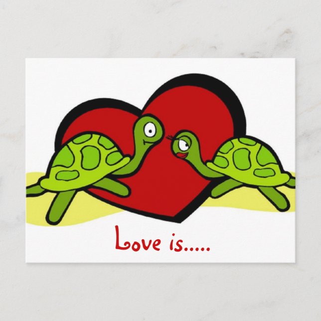 Liebe Schildkröten nach der Karte (Vorderseite)