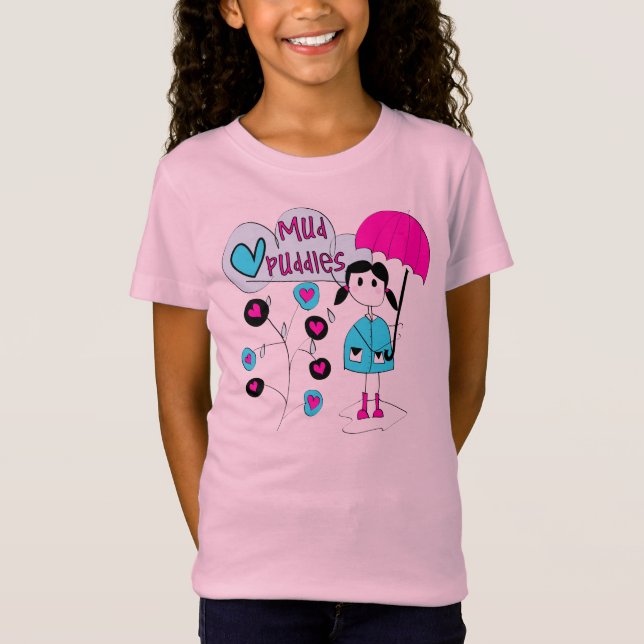 Liebe-Schlamm-Pfützen des Mädchen-I T-Shirt (Vorderseite)