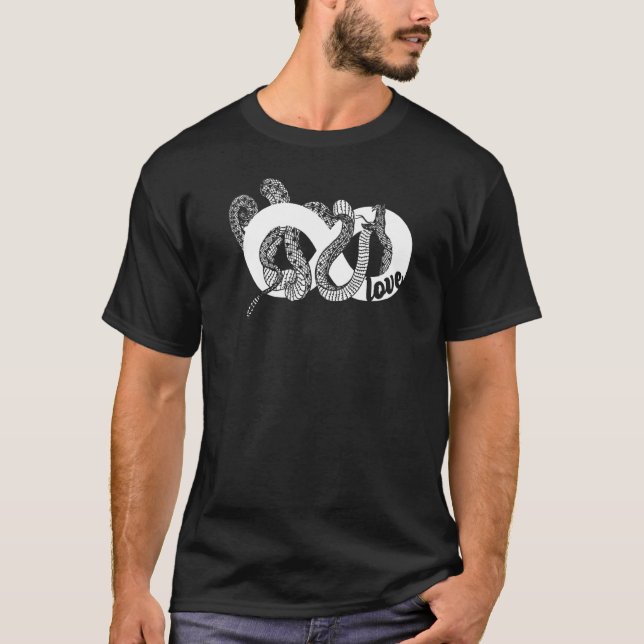Liebe Schlangen Unendlichkeit Symbol Reptile Tiere T-Shirt (Vorderseite)