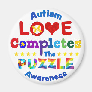 Liebe schließt das Puzzle ab Magnet