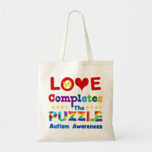 Liebe schließt das Puzzle ab Tragetasche
