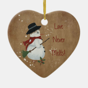 Liebe schmilzt nie (2) Weihnachtsverzierung Keramikornament