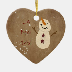 Liebe schmilzt nie Weihnachtsverzierung Keramikornament