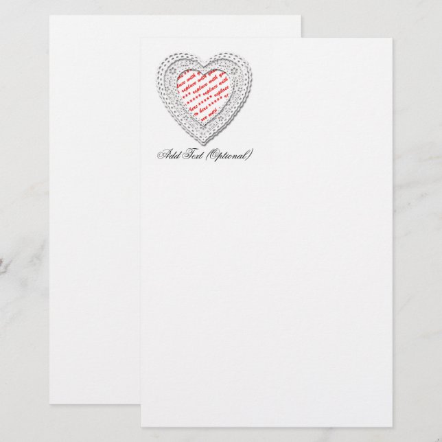 Liebe Schnürsenkel Foto Rahmen Briefpapier (Vorne/Hinten)