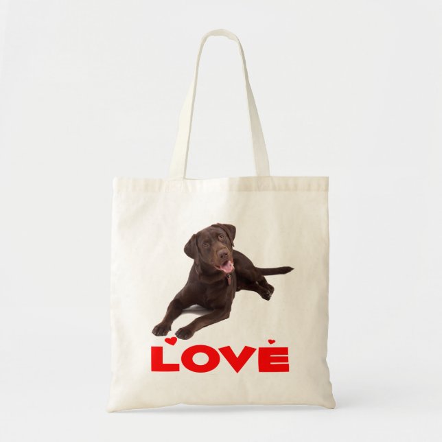 Liebe Schokolade Braunbraun Labrador Retriever Wel Tragetasche (Vorne)