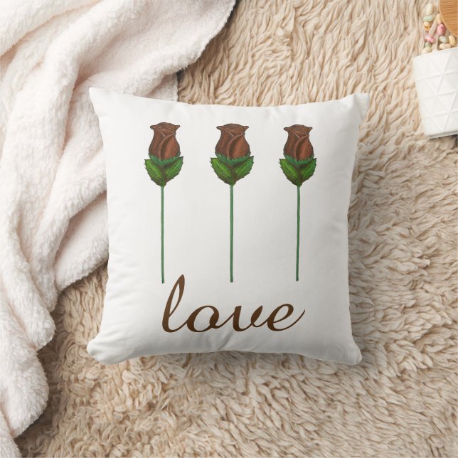 LIEBE Schokolade Rose Valentinstag Rose Blume Kissen (Decke)