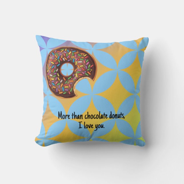 Liebe Schokoladen-Donuts Kissen (Vorderseite)