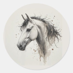 Liebe schöne Andalusier-Pferd Tier Kunst Runder Aufkleber