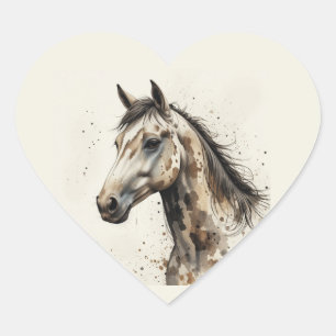 Liebe Schönes Appalosa Pferd Tier Kunst Herz-Aufkleber