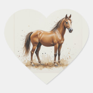 Liebe Schönes Quarter Horse Tier Kunst Herz-Aufkleber