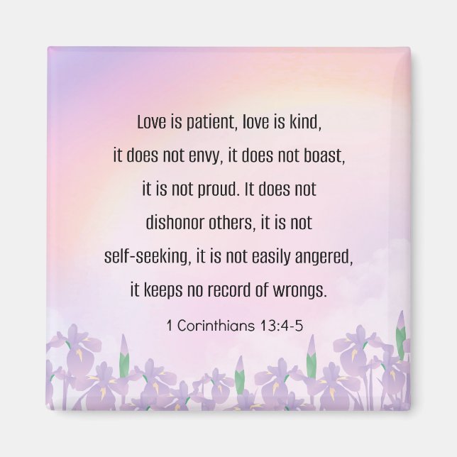 LIEBE - Schrift, 1 Korinther 13 4-5, Magnet (Vorne)