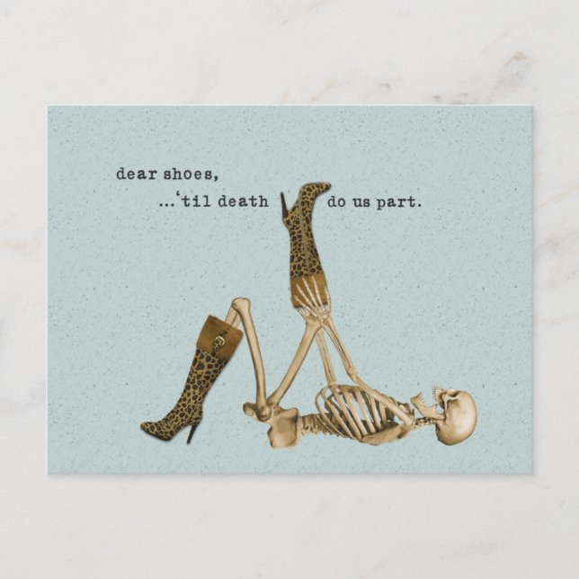 Liebe Schuhe Skelett in der Liebe Postkarte (Vorderseite)