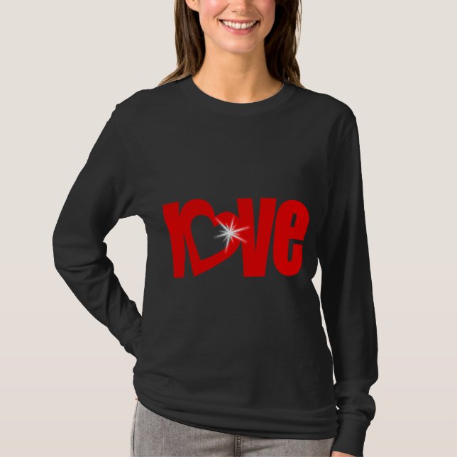 "Liebe" schwarz, schwarz, schwarz, schwarz T-Shirt (Vorderseite)