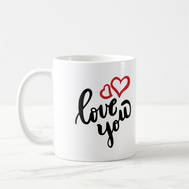 Liebe Schwarz und Rot mit Herz Kaffeetasse (Links)