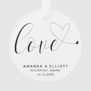 Liebe Schwarz-Weiß-Gastgeschenk Hochzeit Ornament