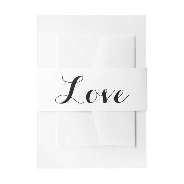 Liebe Schwarz-Weiß-Hochzeit Einladungsbanderole (Vorderseite Beispiel)