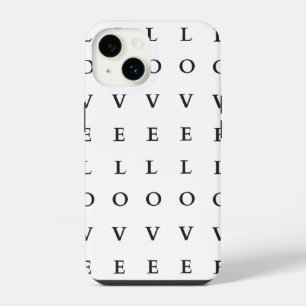 Liebe Schwarz-Weiß-Text iPhone 14 Hülle