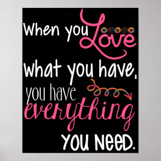 Liebe Schwarz-weiß und rosa Poster 20" x 16"