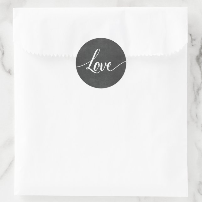 Liebe Schwarz-weiße Hochzeitsticker Runder Aufkleber (Tasche)