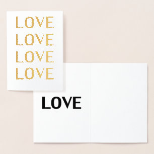 Liebe schwarze und weiße Typografie modern elegant Folienkarte