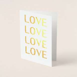 Liebe schwarze weiße minimalistische Typografie mo Folienkarte