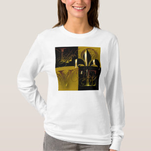 Liebe schwarzes Gold/fleur de lis T-Shirt