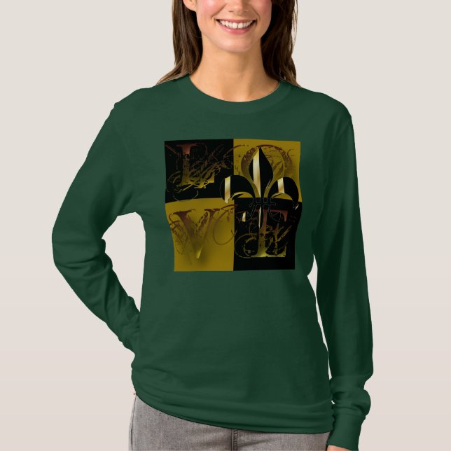 Liebe schwarzes Gold, Lilie, benutzerdefinierbarer T-Shirt (Vorderseite)