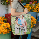 Liebe Schwarzes Skript benutzerdefiniertes Foto Tasche<br><div class="desc">Moderne und stilvolle Tasche mit individuellem Touchscreen mit einem beliebten Foto auf Vorder- und Rückseite und einem minimalen Typografie-Overlay-Design mit eleganten blüh- und Herzdetails. Die schwarze Textfarbe kann geändert werden. 2 Foto vorne / hinten Design ermöglicht es Ihnen,  ein Foto auf der Vorder-und Rückseite oder zwei verschiedene Fotos.</div>