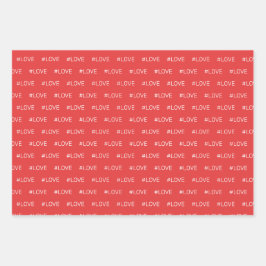 Liebe Schwarzes Weiß Muster Geschenkpapier Set