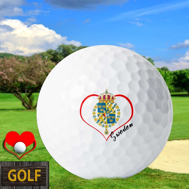 Liebe Schweden Golf Balls, schwedische Flagge, Her Golfball (Von Creator hochgeladen)