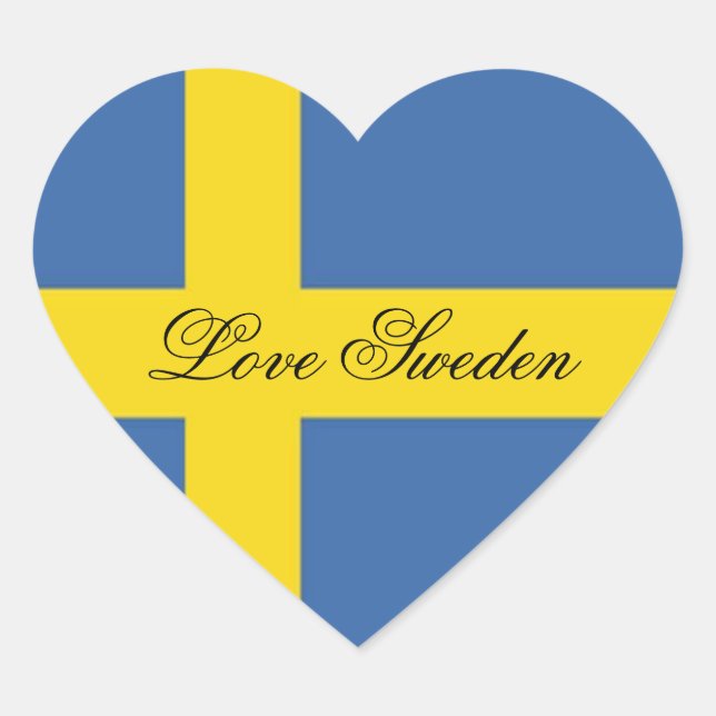 Liebe Schweden-Schweden-Flagge Herz-Aufkleber (Vorderseite)