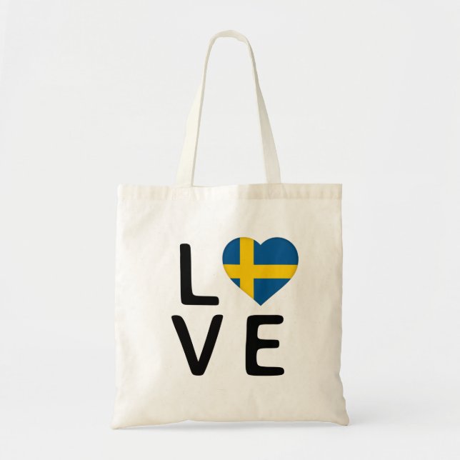Liebe - Schwedenflagge Tragetasche (Vorne)