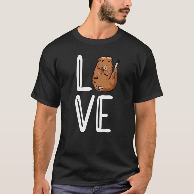 Liebe Schwein Grafische Guinea Schweinezüchter T-Shirt (Vorderseite)