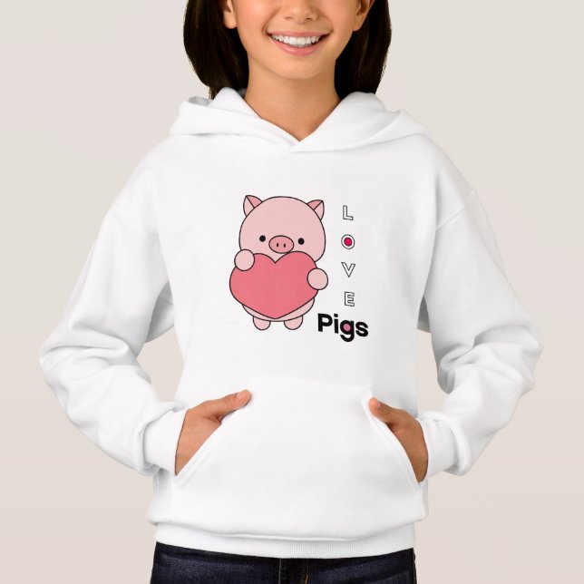 Liebe Schweine - Muster der nationalen Schweinetag Hoodie (Vorderseite)