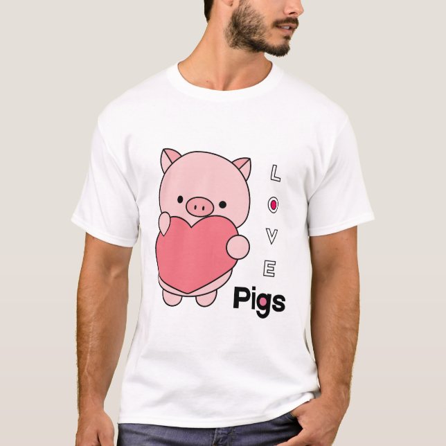 Liebe Schweine - Muster der nationalen Schweinetag T-Shirt (Vorderseite)